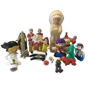 Lot Vintage Toys Whatnots Figures Anthropomorphic Grandma Grandpa Eeyore clown